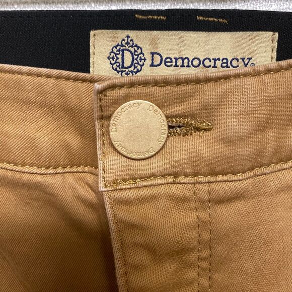 Democracy"Ab Technology" English Khaki Clay Cropped Cuffed Stretchy Pants Size 8 - Picture 8 of 11